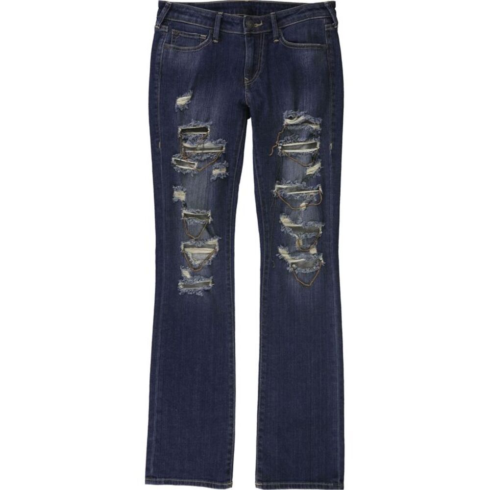 True Religion Womens Billie Ripped Chain Bootcut Regular Jeans, Blue, 27, DM